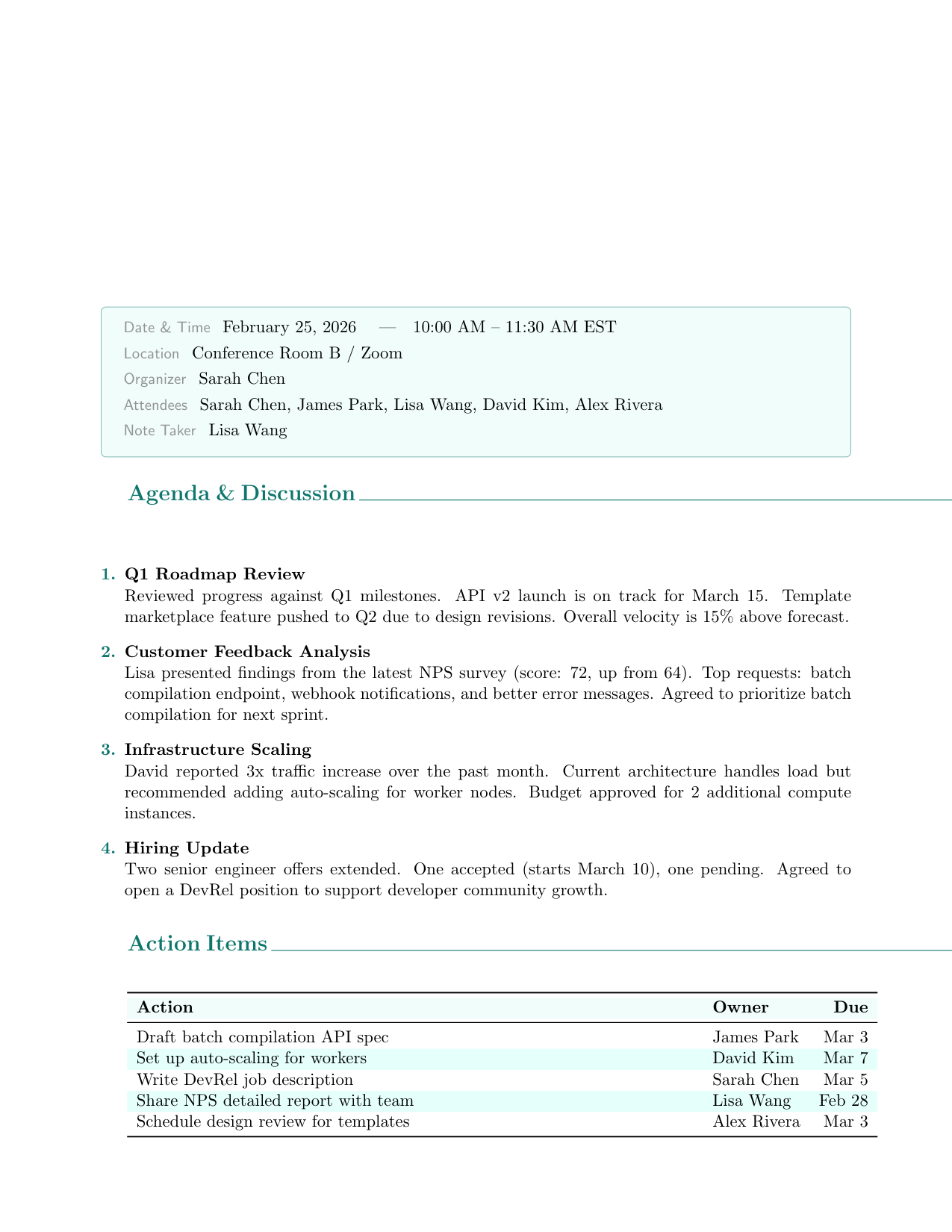 Executive Meeting Minutes